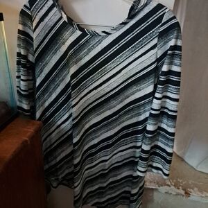 Striped Black and White Women's Top
